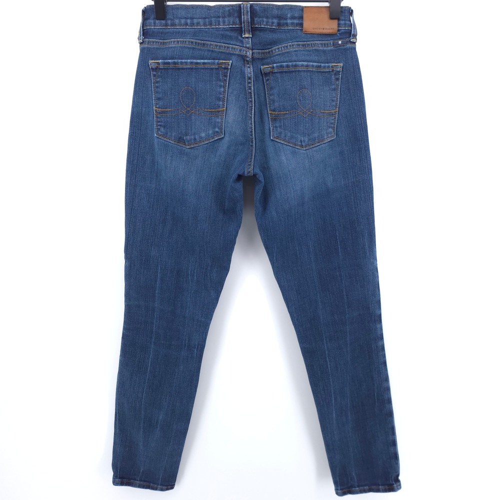 Lucky Brand Women Jeans Sofia Skinny 2/26 Blue Dark Wash Whiskered Stretch Denim - Picture 3 of 11